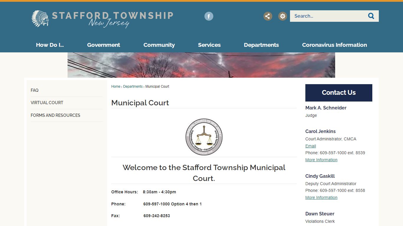 Municipal Court | Stafford Township, NJ